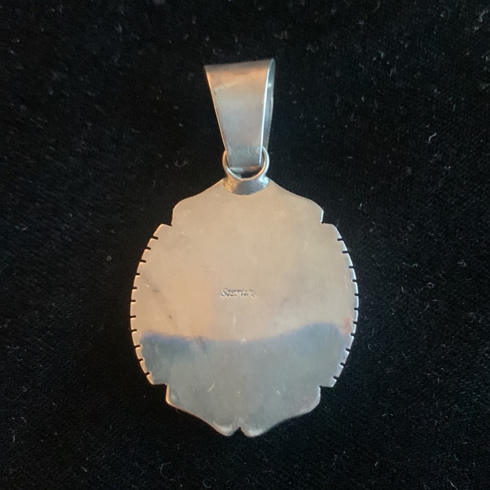 Sterling Multi-stone Zuni Pendant - Picture 2 of 3